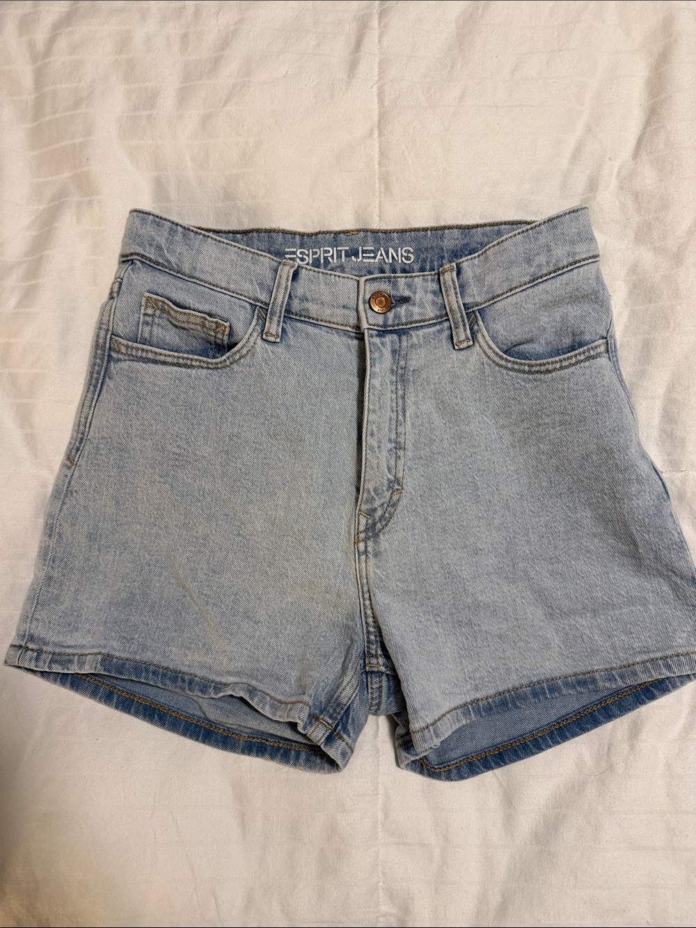 Women's Light Blue High-Rise Denim Shorts